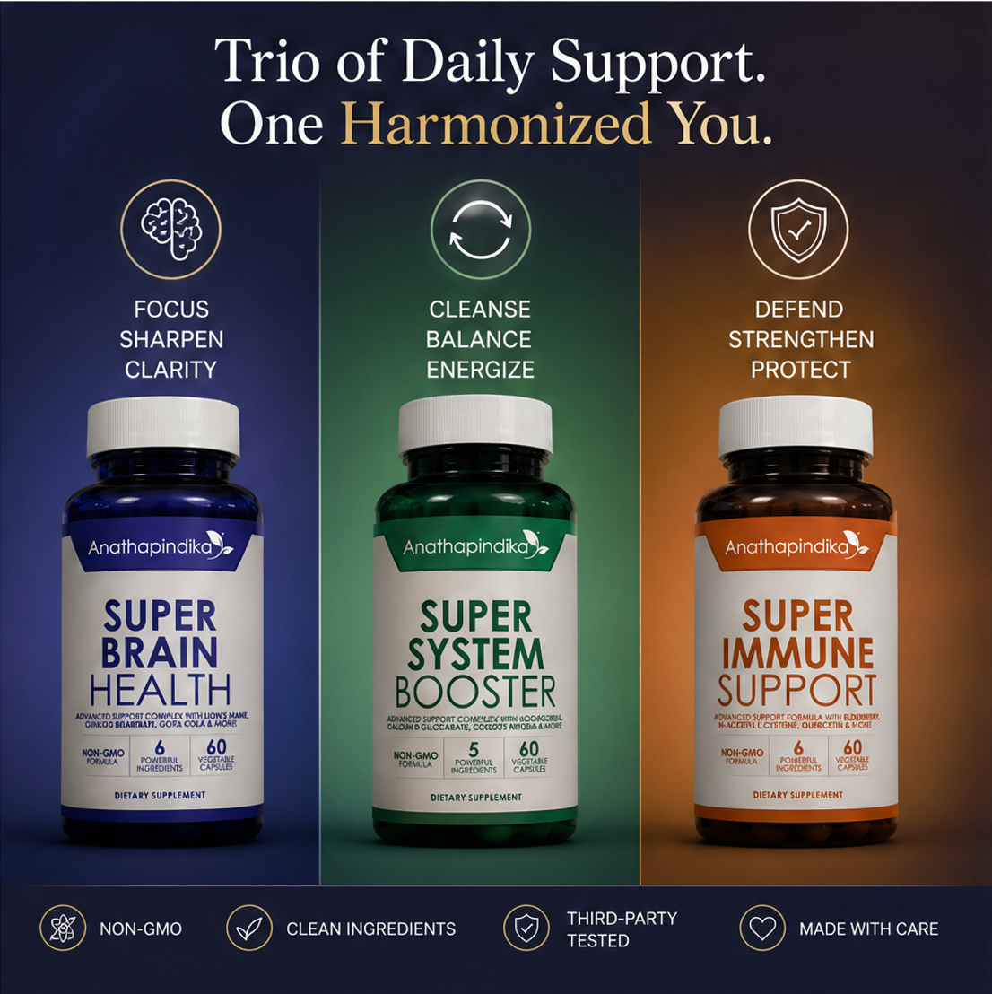 [Super Health Trio] Anathapindika Super Immune Support + Super Brain Health + Super System Booster