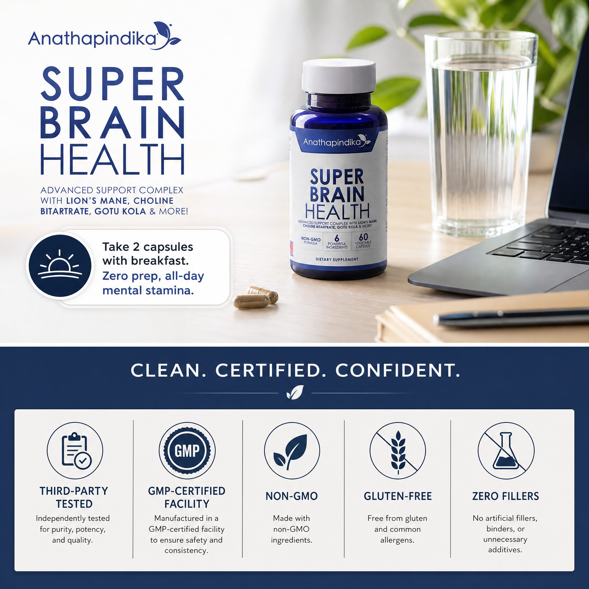 Super Brain Health, 6-in-1 Nootropic Supplement
