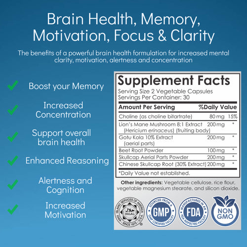 Super Brain Health, 6-in-1 Nootropic Supplement