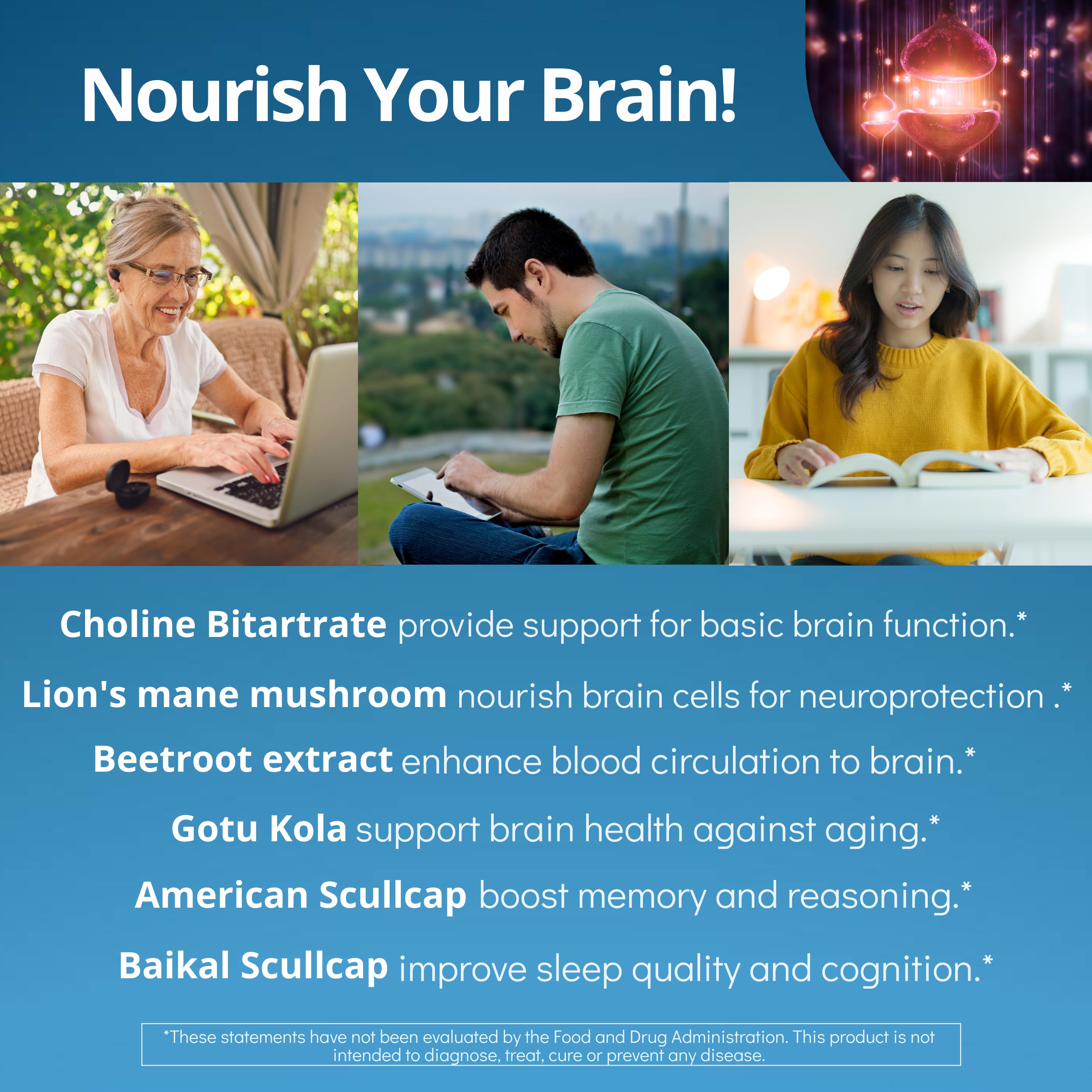 Super Brain Health, 6-in-1 Nootropic Supplement