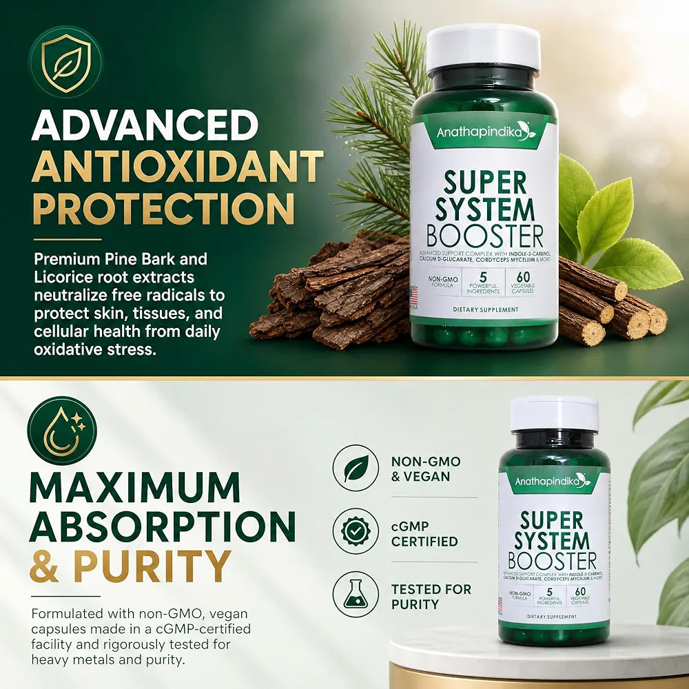 Super System Booster, 5-in-1 Cleansing Detox Anti-aging  Antioxidant Supplement