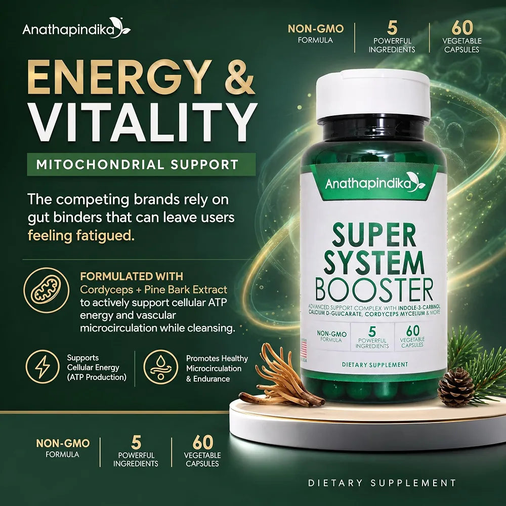 Super System Booster, 5-in-1 Cleansing Detox Anti-aging  Antioxidant Supplement