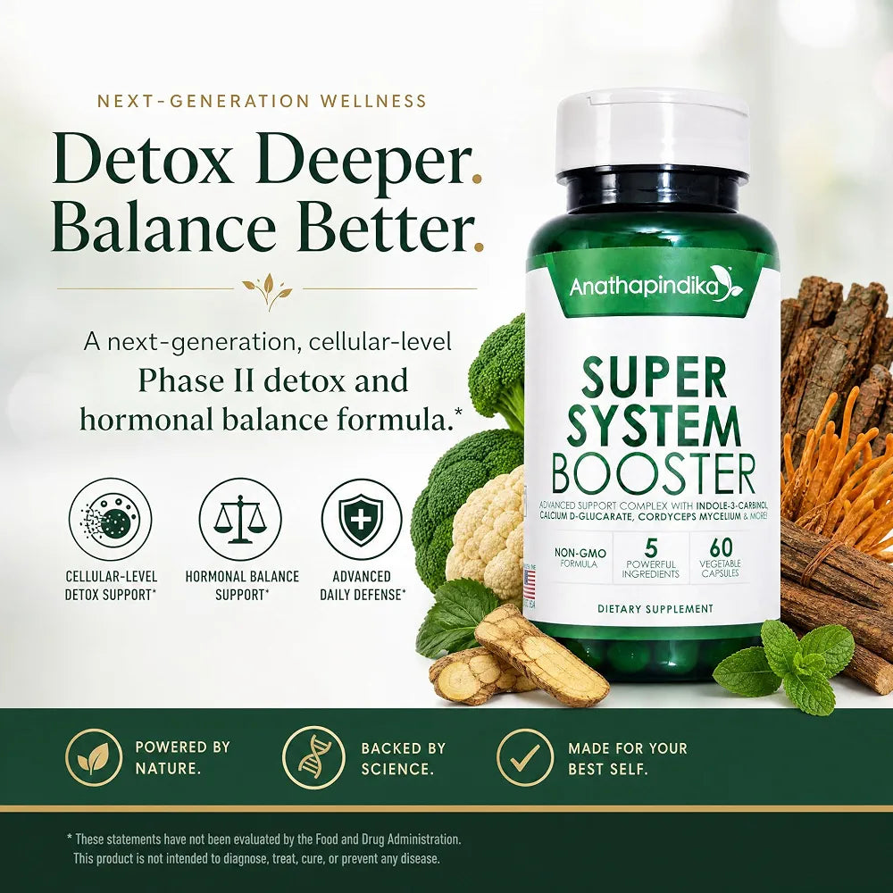 Super System Booster, 5-in-1 Cleansing Detox Anti-aging  Antioxidant Supplement