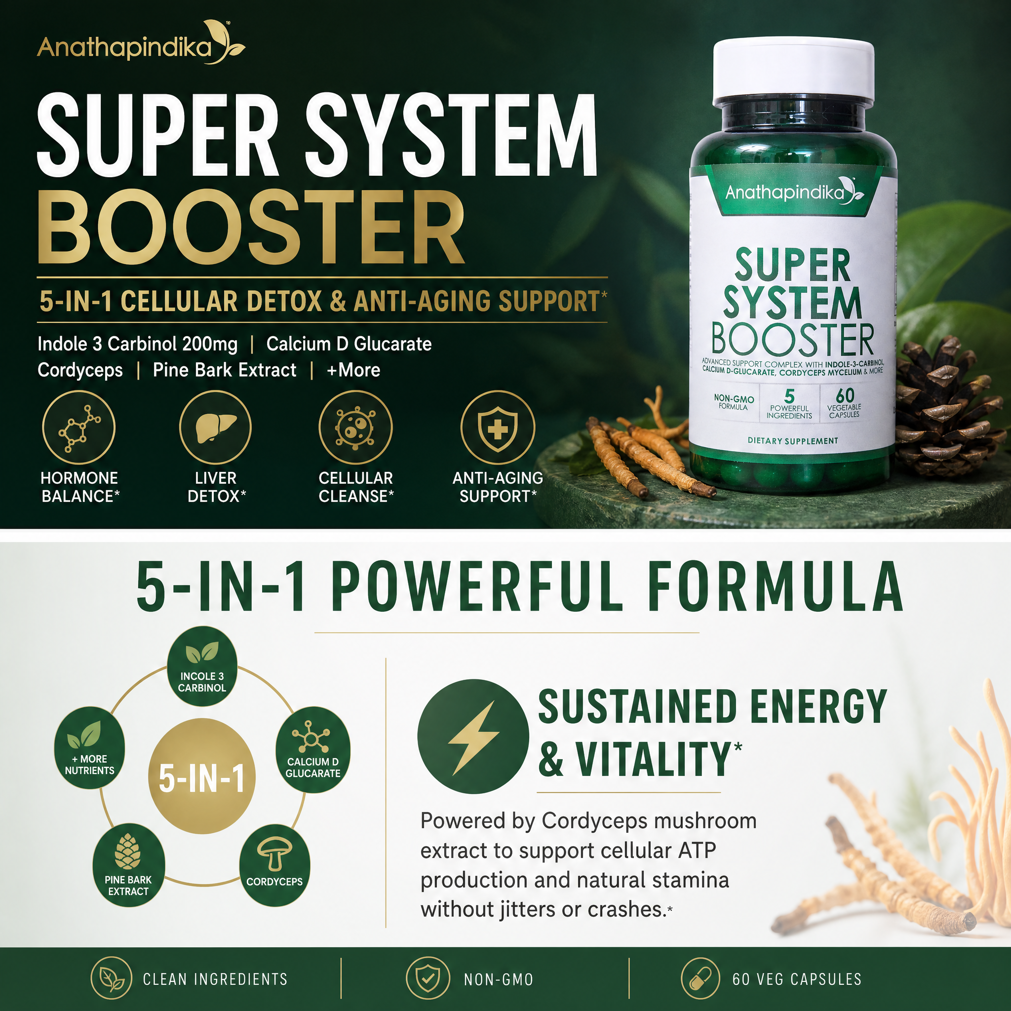 Super System Booster, 5-in-1 Cleansing Detox Supplement